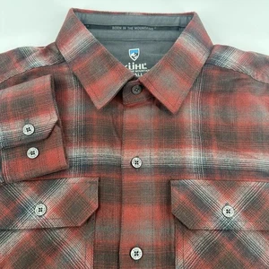 Kuhl Law Flanell Langarm Hemd Picante rot schwarz kariert Herren Small NEU - Bild 1 von 10