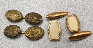 Gold Tone Cufflinks. 2 x pairs of vintage cufflinks. - Picture 1 of 20