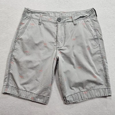 Bermudas Pantalones Cortos Aeropostale Estampado Flamenco Para Mujer 28 Gris Tiro Medio Elastizadas Modestas Foto 1 de 4