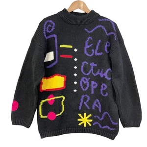 VTG Gitano Electric Opera Sweater Womens Medium Funky Retro 90s Art To Wear - Picture 1 of 8
