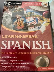 GSP Learn to Speak Spanish 5 CDROM Software Pack - SEALED Read Desc RETRO - Picture 1 of 1