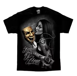DGA David Gonzales Tears of A Clown Chicano Lowrider Tattoo Art T Shirt - Picture 1 of 2