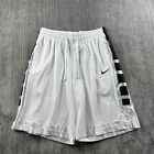 New Nike Shorts Mens Medium White Black Dri-FIT Elite Basketball Stripe CV1748