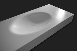 Corian Design Waschbecken Waschtisch  Becken mit großer Rundung  Sondermaße - Bild 1 von 2