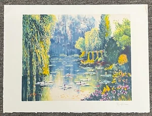 Litografía Alain Ragaru ""Giverny Pond"" edición limitada - firmada a mano y numerada - Imagen 1 de 6