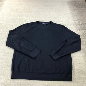 Polo Ralph Lauren Sweater Mens Large Blue Wool Blend Pony Casual Adult - Picture 1 of 11