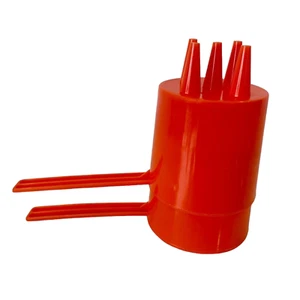 Roti Jala Kueh Maker Mould Orange 5 holes Plastic Reusable Net Lacey Crepe 2 Pcs - Picture 1 of 6