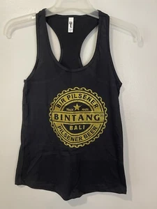 Bir Bintang Tank Top Herren Damen Racerback Schwarz Gold Bali - Bild 1 von 4