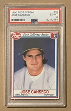 1990 Post Cereal - #16 Jose Canseco - PSA 6 Excellent-Mint
