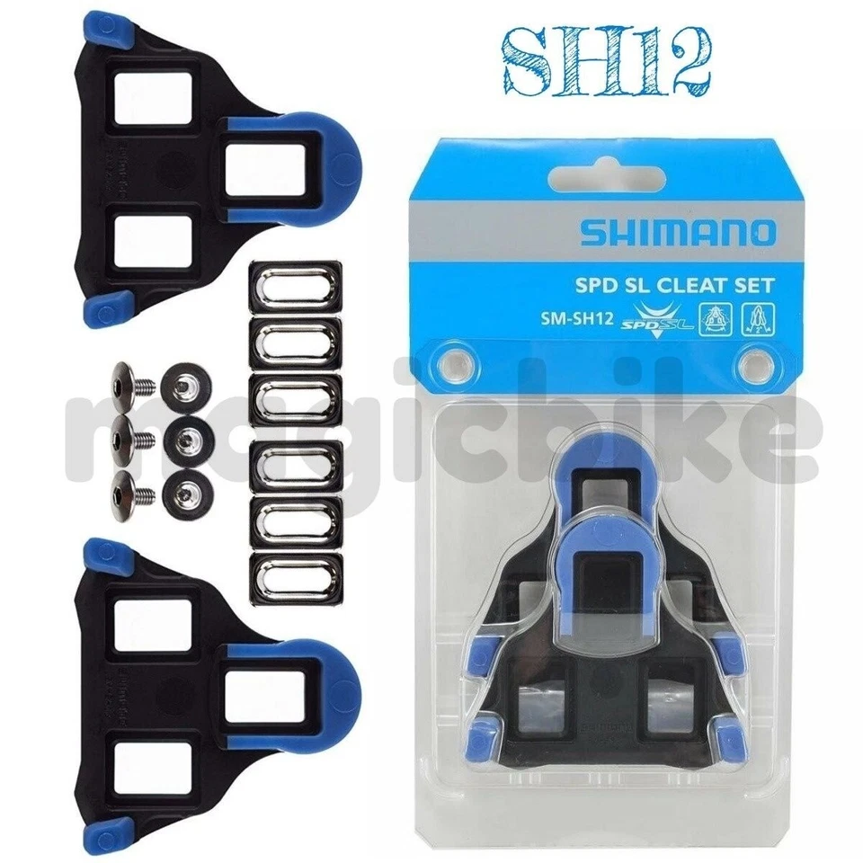 Genuine Shimano SPD-SL SM-SH12 Blue 2° Road Cleat Replacement Cleats fixed - Image 1 of 1
