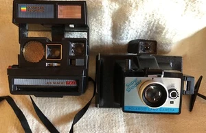2 Vintage Polaroid Cameras- Autofocus 660 Land Film 600 & Polaroid Super Shooter - Picture 1 of 12