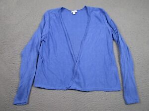 J Jill Sweater Womens Small Blue Cardigan Linen Blend Preppy Casual