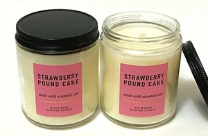 NEW 2 BATH & BODY WORKS STRAWBERRY POUND CAKE SCENTED 1-WICK JAR CANDLE 7 OZ - Picture 1 of 6