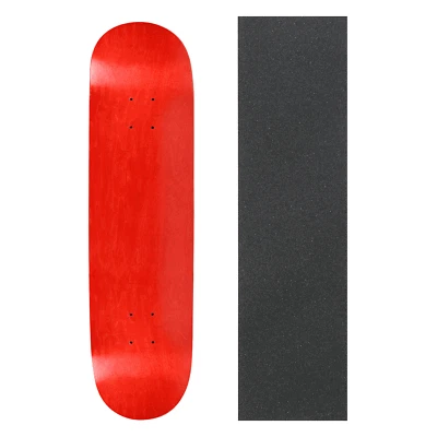 Blank Skateboard Deck   - 8 in - Stain Red w/Jessup Grip - Image 1 of 4