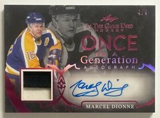 2020-21 Leaf In The Game Used MARCEL DIONNE Once In A Generation Patch AUTO 4/4