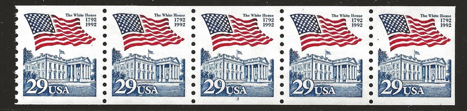 US Scott #2609, Plate #3 Coil 1992 Flag over White House 29c VF MNH - Image 1 of 1