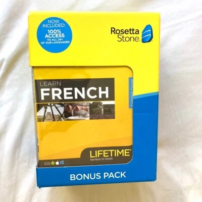 Rosetta Stone French Bonus Pack Bundle Lifetime Online Access + Grammar Guide + - Image 1 of 3