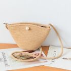 Rattan Woven Straw Bag Lace Bow Crossbody Bags Portable Shoulder Bags  Ladies