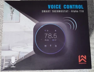 SASWELL Alpha T18 Smart Thermostat With Voice Control Alpha T18UTW-7-WIFI - Picture 1 of 4