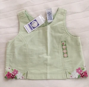 NWT Gymboree EASTER Line Pale Green Crop Top With Floral Embroidery Size M 4 Yrs - Picture 1 of 7