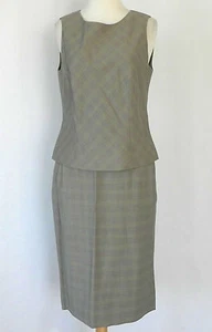 Carlisle 2pc Sleeveless Top/Mid-Calf Skirt 100% Wool Lightweight Plaid Size 4 - Picture 1 of 9
