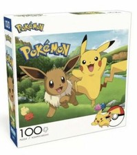 Pokémon 100 pc Puzzle 15” x 11” PIKACHU & EEVEE NEW Buffalo 2019 Age 6+ Nintendo