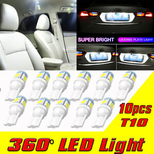 10x White T10/921/194 SMD LED Interior RV Camper Trailer Light Bulbs 12V