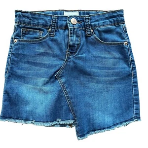 Hudson Angled Raw Hem & Shadow Pocket Denim Chic Skirt Girls Size 7 Free Ship - Picture 1 of 4
