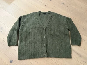 Cárdigan Jenni Kayne Cocoon suéter de gran tamaño con botones en verde oliva XL - Imagen 1 de 9