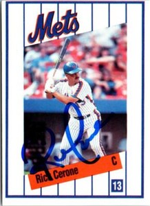 Rick Cerone autographed baseball card (New York Mets) 1991 Kahns #13