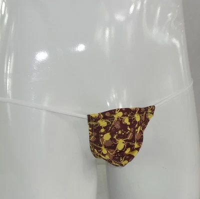 K345 P Mens Sexy String Thong adjustable Pouch Printed Spider Strawberry etc. - Изображение 1 из 4