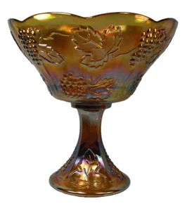 Indiana Harvest Grape Compote Marigold Carnival Glass Open Vintage (O) - Picture 1 of 7