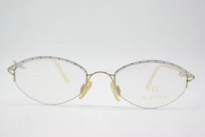 Vintage Brille Aigner EA 455 Silber Gold Halbrand Brillengestell eyeglasses - Picture 1 of 6