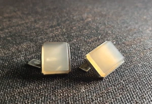 Gemelos de ensayo vintage soviéticos de plata 875 cuarzo ahumado (rauchtopaz) URSS - Imagen 1 de 12