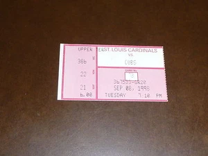 1998 MARK McGWIRE BREAKS ROGER MARIS HOME RUN RECORD WITH 62 TICKET STUB - Bild 1 von 2