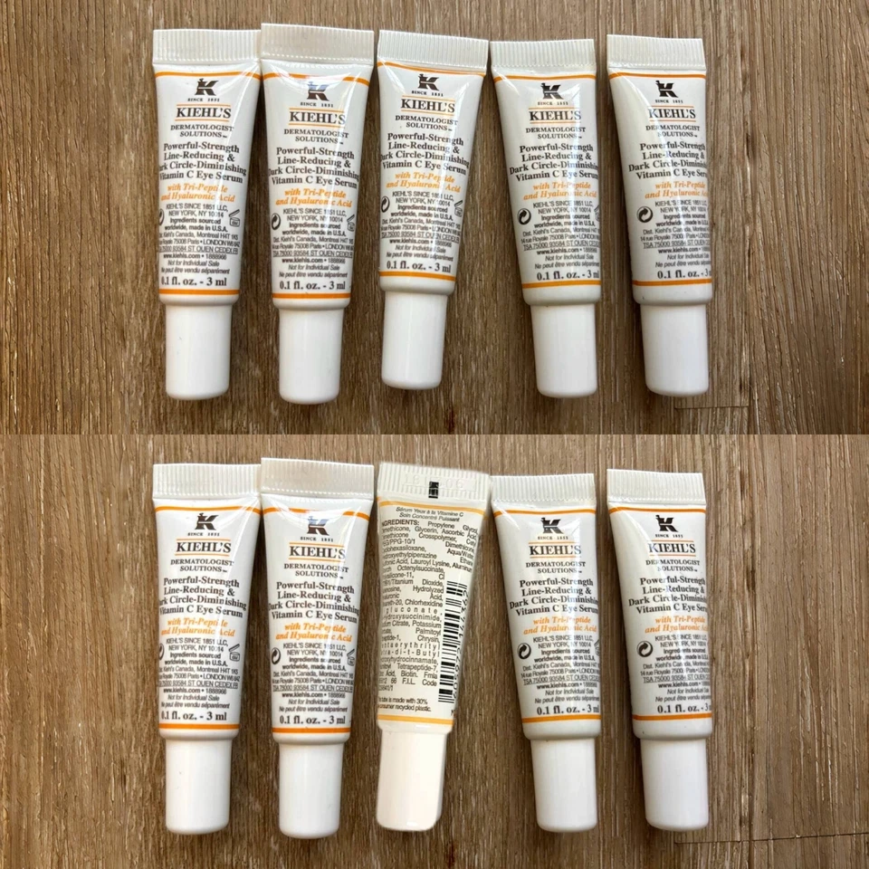 2 X Kiehl's Powerful-strength Dark Circle Vitamin C Eye Serum Sample 3ml Each