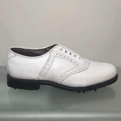 New Allen Edmonds Redan White Golf Shoes Men’s Size 7 D With Box And Shoe Bags - Image 1 of 4