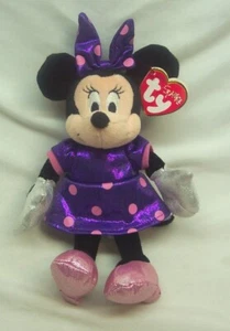 TY Walt Disney SPARKLE MINNIE MOUSE IN PURPLE 8" Plush Stuffed Animal Toy NEW - Picture 1 of 4