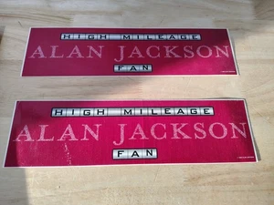 Vintage Alan Jackson Bumper Stickers Set Of Two Unused 1990s High Milage Fan New - Picture 1 of 5