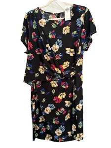 Abito donna Lauren Ralph Lauren floreale elasticizzato jersey manica corta taglia 14W - Foto 1 di 10