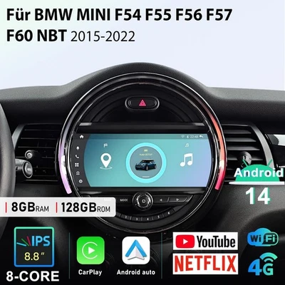 Carplay Für BMW Mini Cooper F55 F56 NBT 14-2017 8.8” Android 13 Autoradio 8+128G - Bild 1 von 4