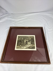 Kenneth Reeve SIGNED Etching -“The Covered Well ” - Historic Indiana Art - 5x4” - Picture 1 of 15