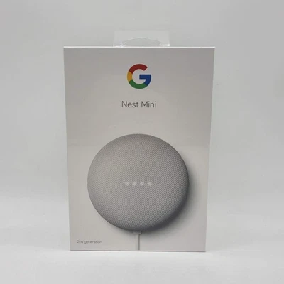 New Google Nest Mini 2nd Gen Smart Speaker Chalk GA00638-US - Image 1 of 4