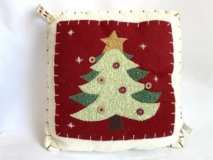 Weihnachtsbaum Filz Applikation KISSEN | 100% Polyester 12” x 22”| gebraucht - Bild 1 von 3