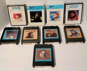 Vintage Lot Of 9 " Willie Nelson " 8 Track Tapes - Picture 1 of 11
