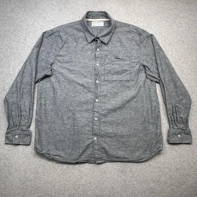 REI Co-Op Shirt Mens Large Blue Hemp Organic Cotton Yurt Button Long Sleeve - Image 1 of 4