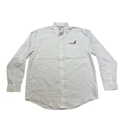 Mack Trucks Shirt Mens XL White Bulldog Long Sleeve Button Down Cutter Buck - Image 1 of 4