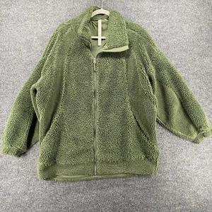 Lululemon Jacket Womens M/L Green Sherpa Fleece Full Zip Cozy Outdoors - Picture 1 of 7
