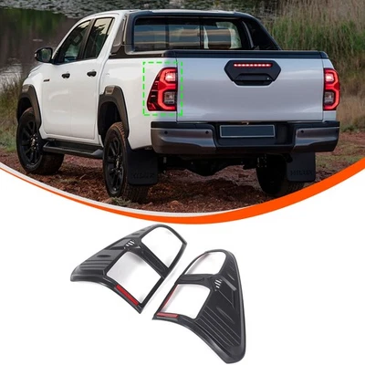 For Toyota Hilux Workmate 2021-2025 ABS Black Rear Tail Light Lamp Cover Trim — 第 1/4 张图片