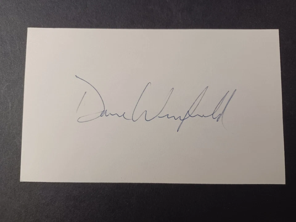 Dave Winfield Signed Index Card-Padres, Yankees, Angels, Blue Jays, Twins, HOF-B - Image 1 of 1
